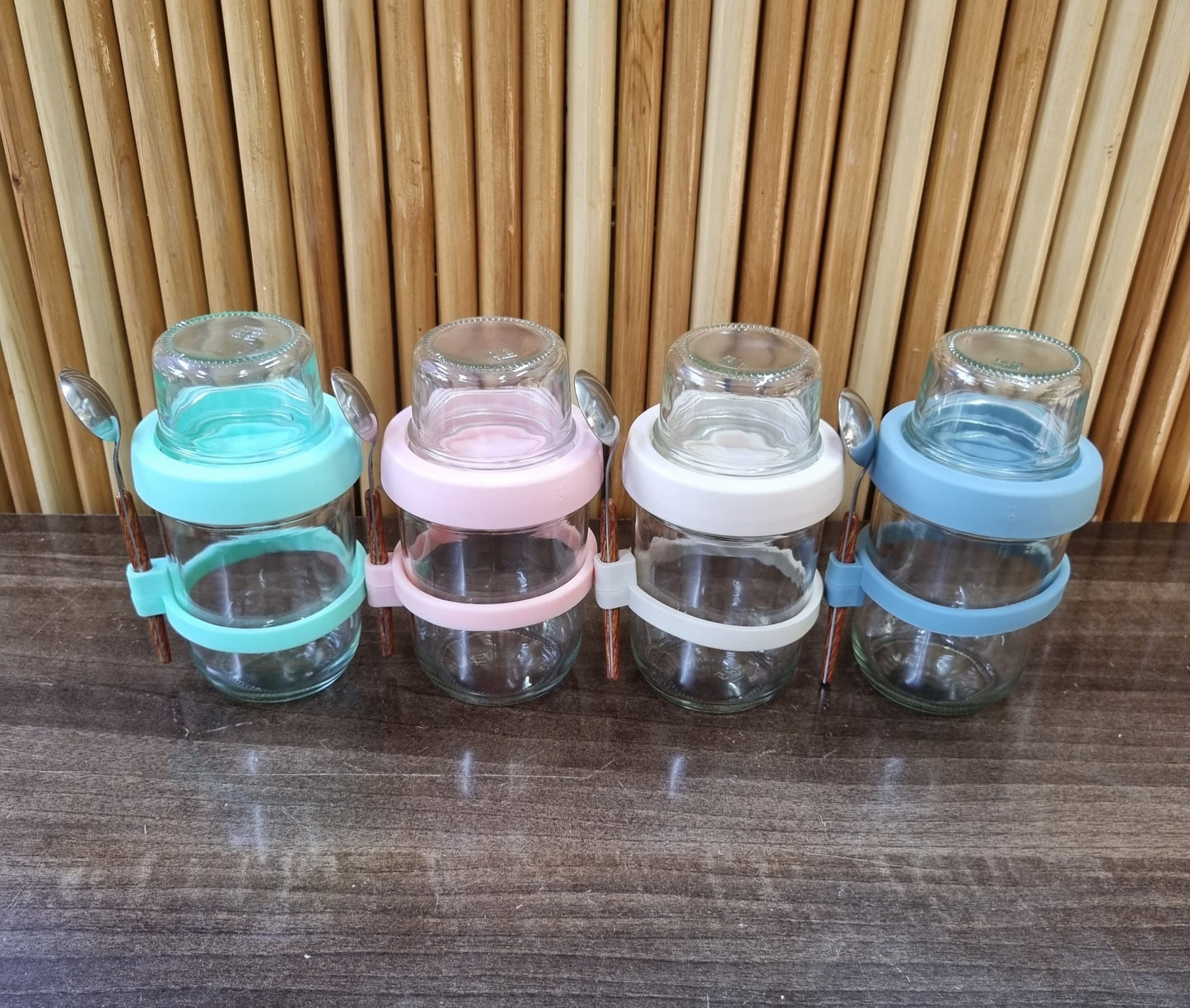 4pcs set glass oat jars