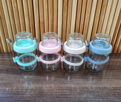 4pcs set glass oat jars