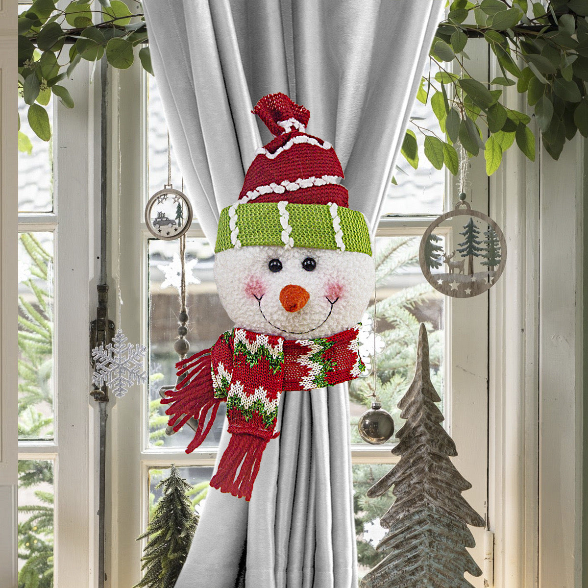 1pc Christmas Curtain Buckle Santa Claus Snowman Curtain Tie Back