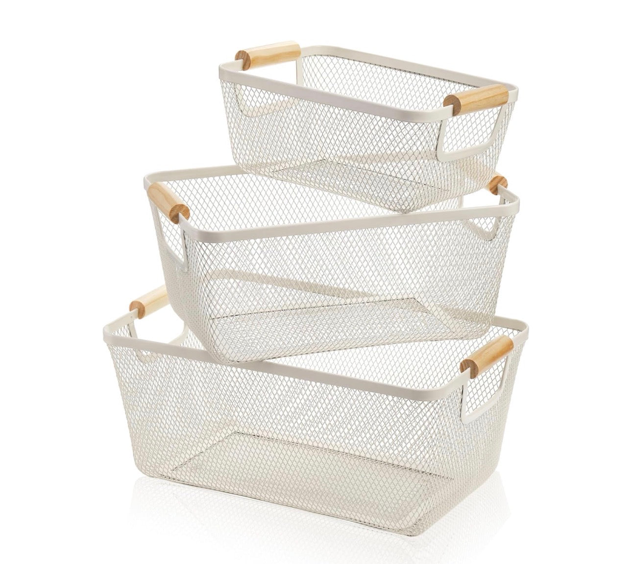 3PCS MESH STORAGE BASKET SET