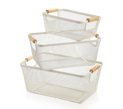 3PCS MESH STORAGE BASKET SET