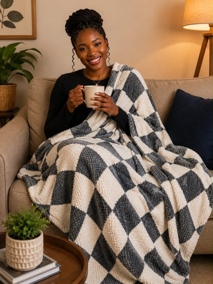 Luxury textured fleece blanket
