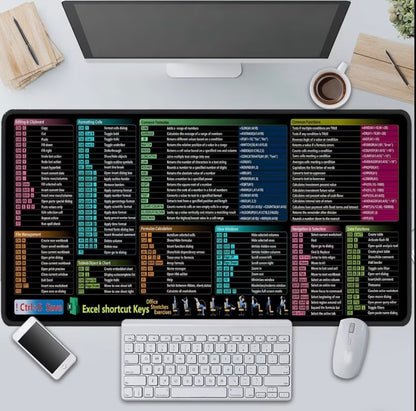 Excel cheat sheet mouse pad