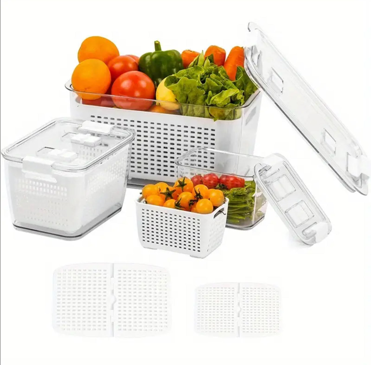 3pcs Fresh Food Storage Containers refrigerator organizer