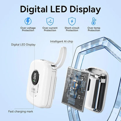 Power Bank 20000mAh,Built-in Lighting & Type-C Cables