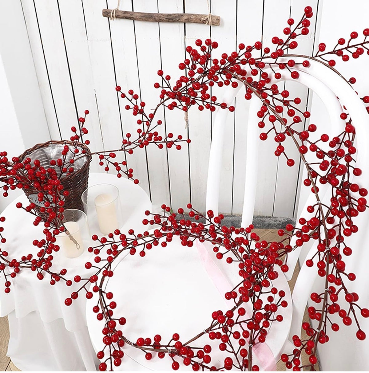 Artificial Red Berry Plants Christmas Garland