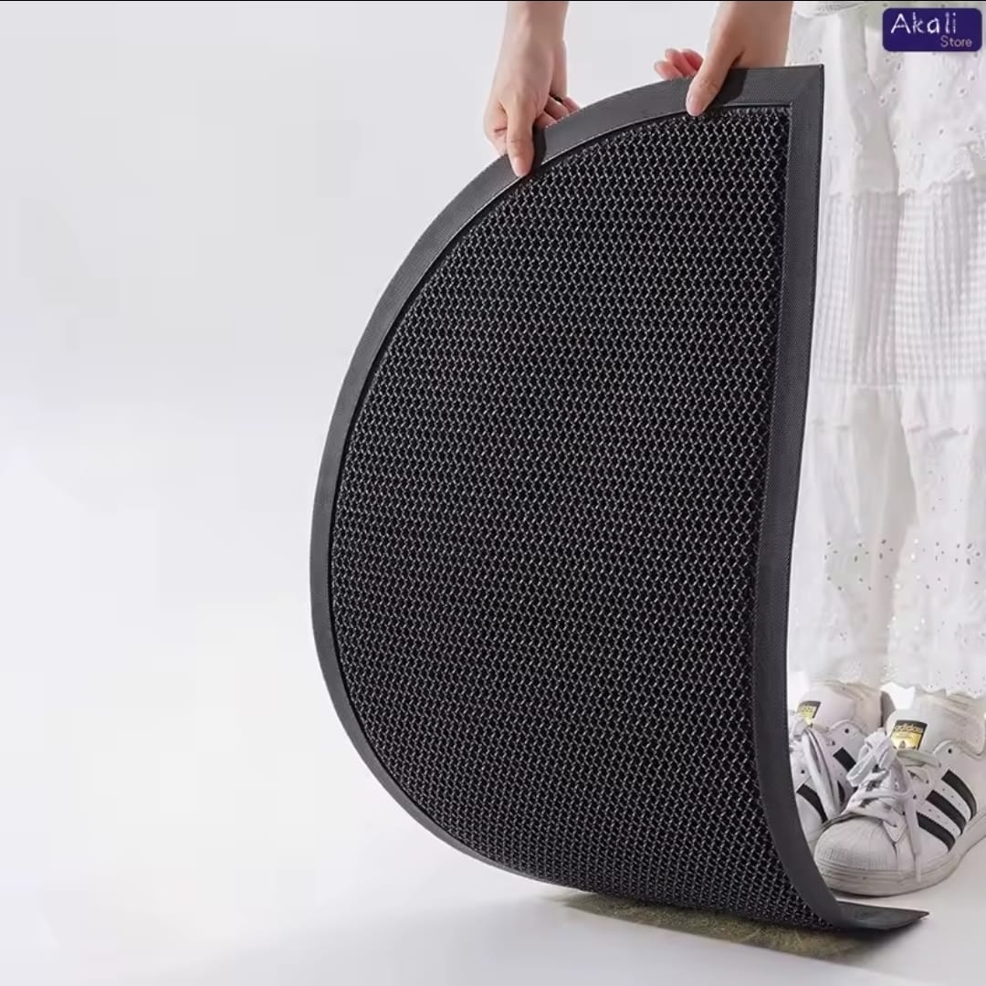 Rubber Semi Circle Entryway Door Mat