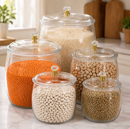 TRANSPARENT LARGE SEALED ACRYLIC STORAGE JARS