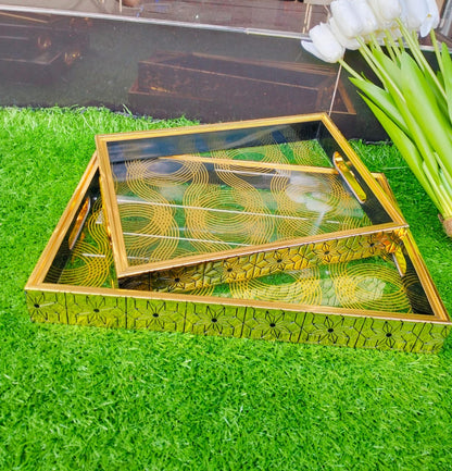 A set of 2pcs diff sizes Classy Trays