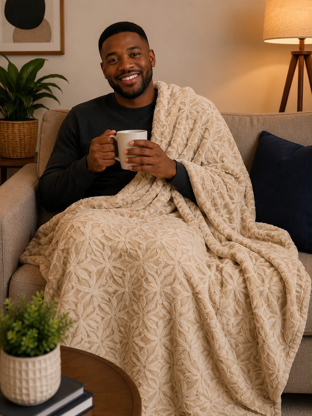 Luxury textured fleece blanket
