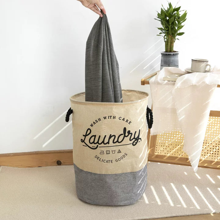 Laundry day round multi-purpose basket with handle