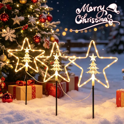 Solar Christmas Garden Pathway Lights 4pcs Set