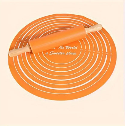 Silicone Baking Mat with  Rolling Pin Set