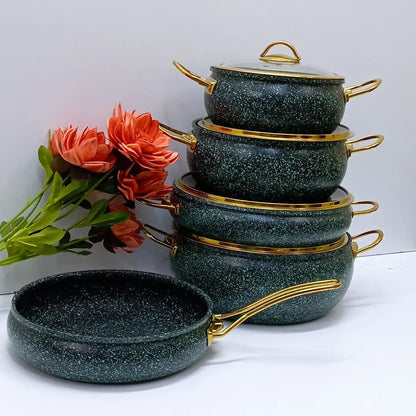 High quality USFE HEAVY  ELEGANT 9pcs Granite serving/ cooking pots