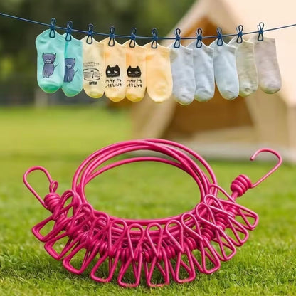 1.8m to 3.4m Stretching cloth line with 12 pegs