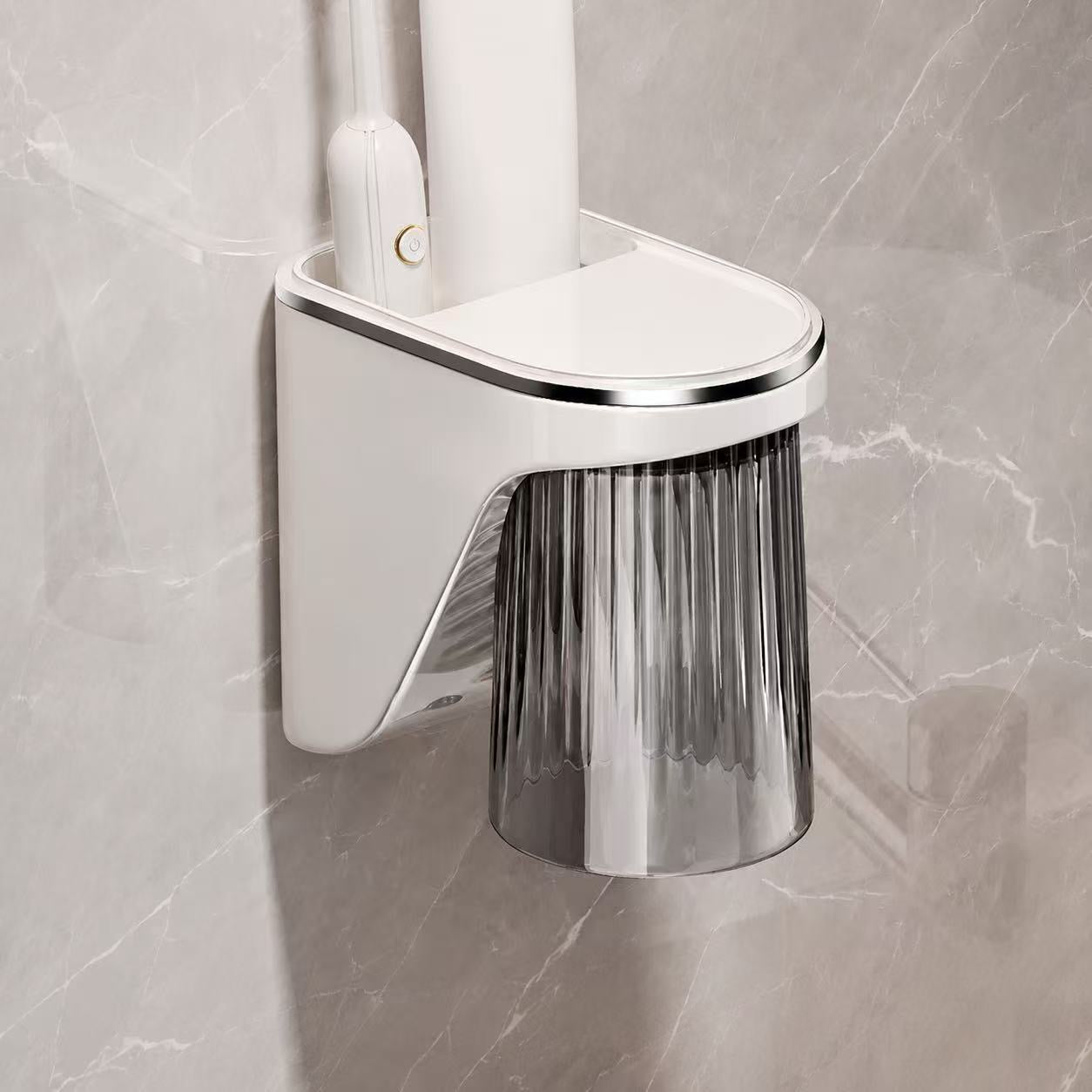 Wall-Mounted Magnetic Toothbrush Holder with cup