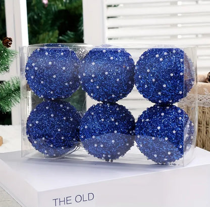 6pc set high quality glitter christmas ball