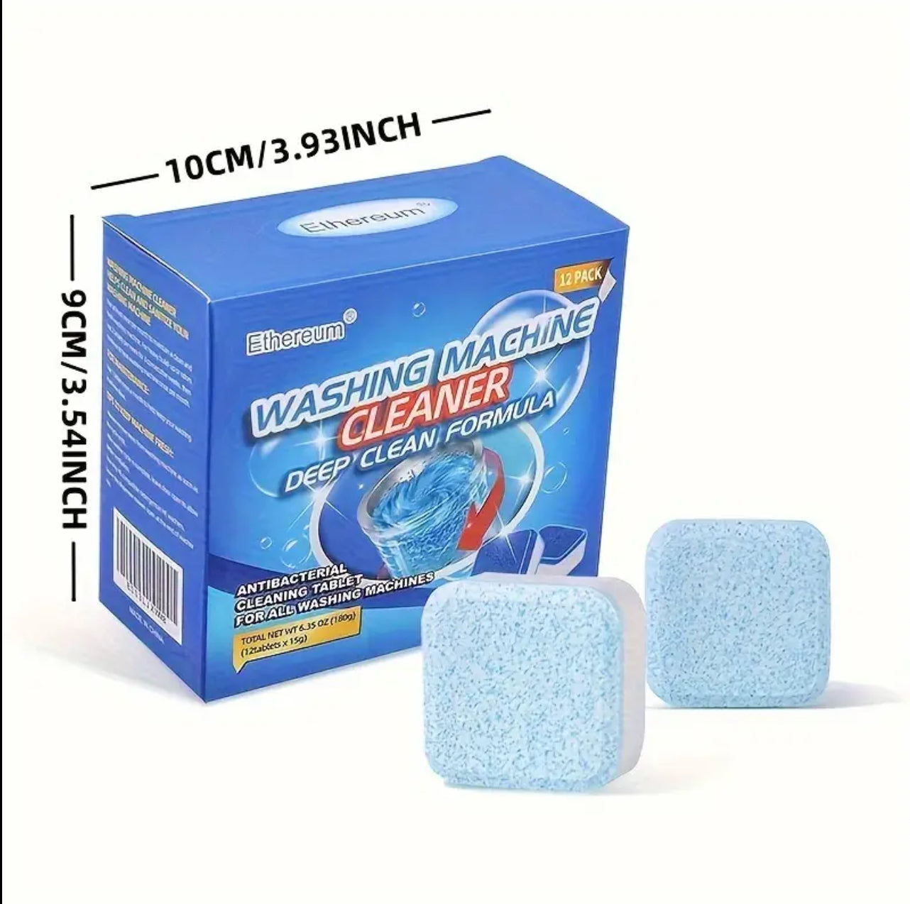 12pc Drum Washing Machine Antibacterial  Cleaning Tablets*