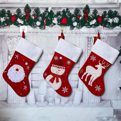 3pcs Large Christmas Stocking Socks Decorations For Home Christmas Ornament