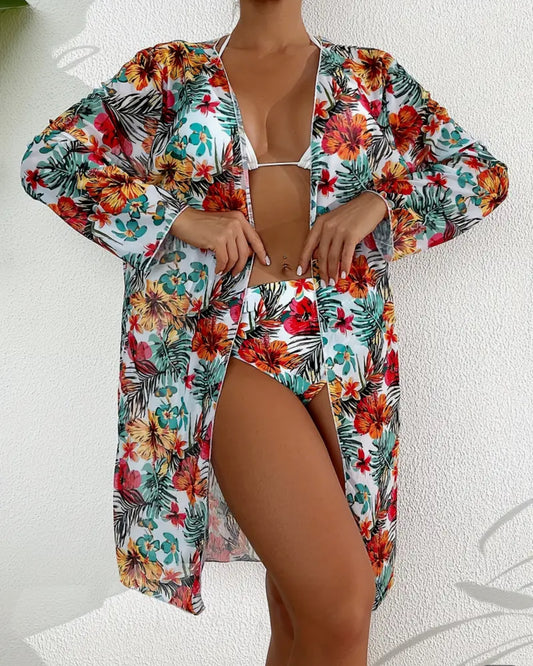 3pcs Floral women bikini swimsuit