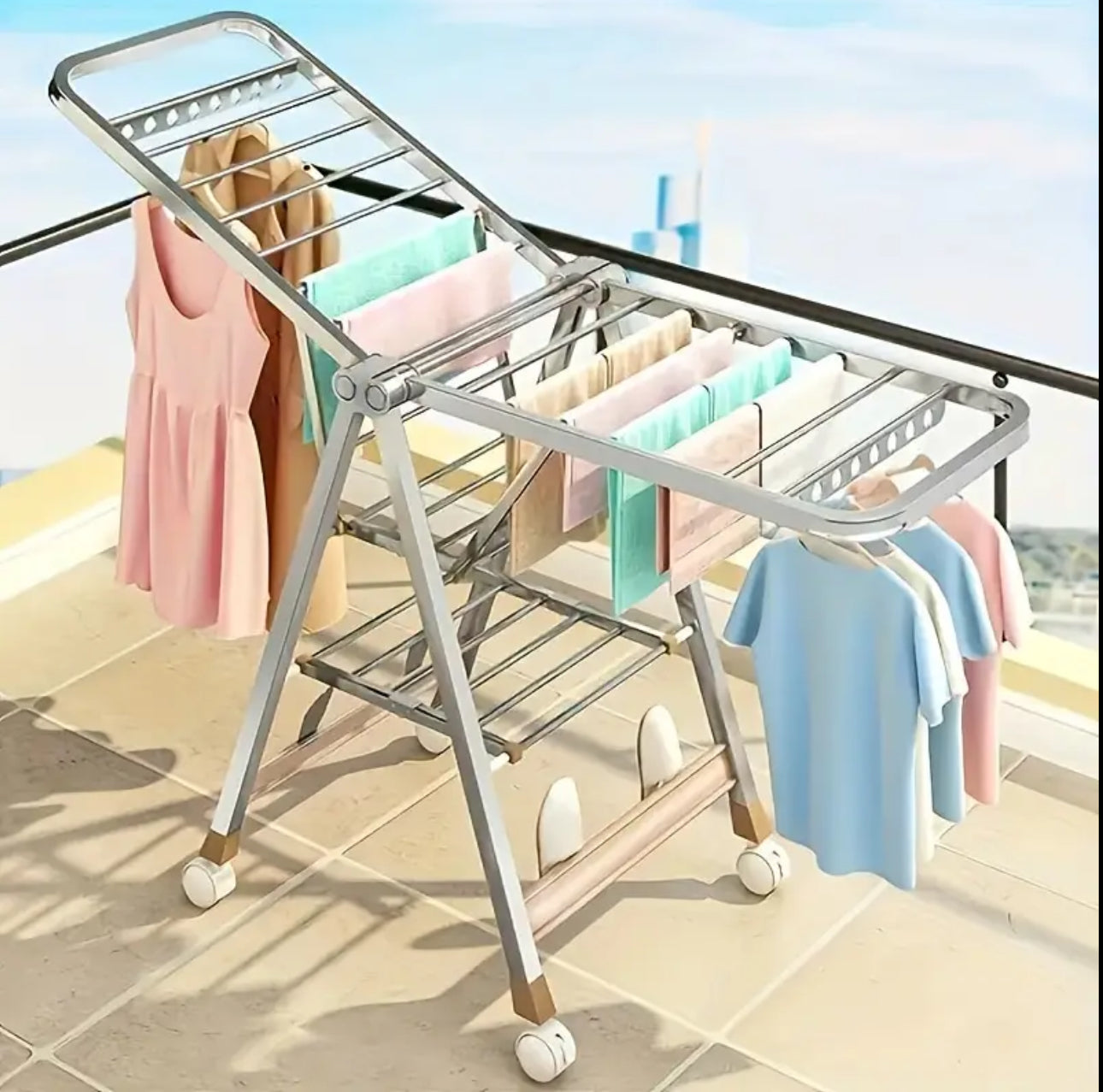 Movable Foldable/Portable LAUNDRY DRYING RACK