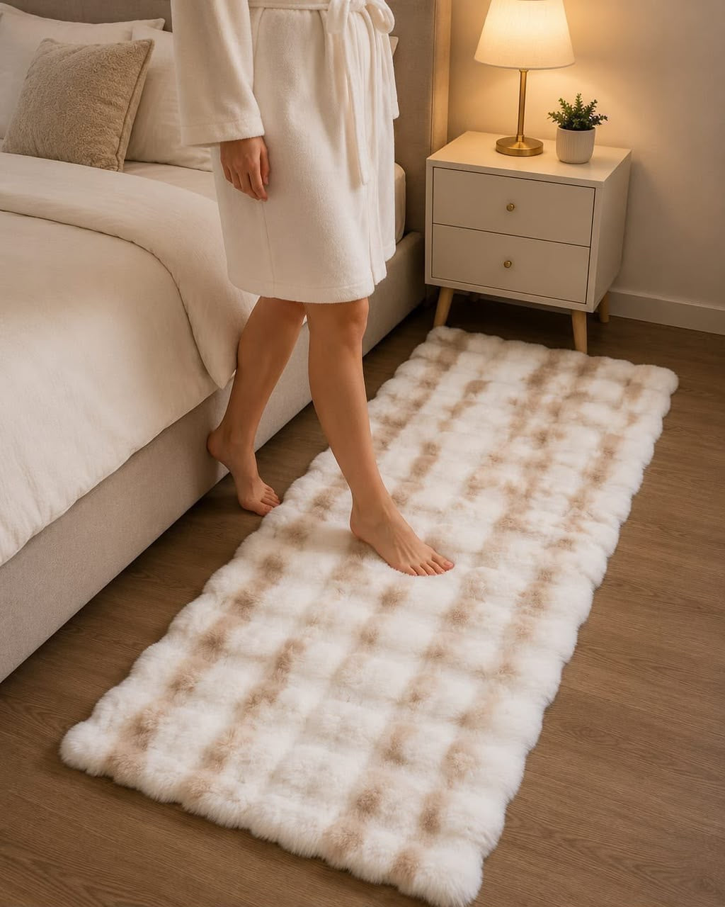 Thickened Bubble Velvet Carpet, Bedroom Bedside Bay Window Mat