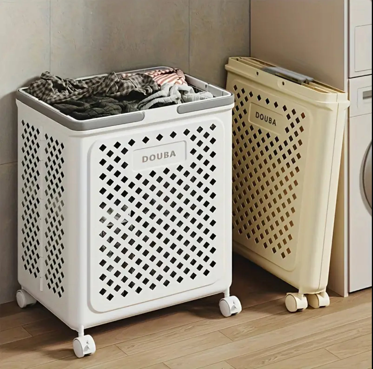Big Foldable Eco-Friendly Laundry storage basket with wheels