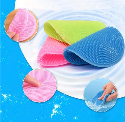5pc set mixed colors dish washing silicone scrubbers