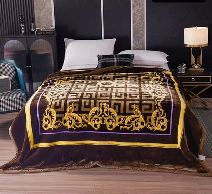 2 Ply Double Side extra  heavy weight Soft warm blanket, reversible bed throw king size comforter