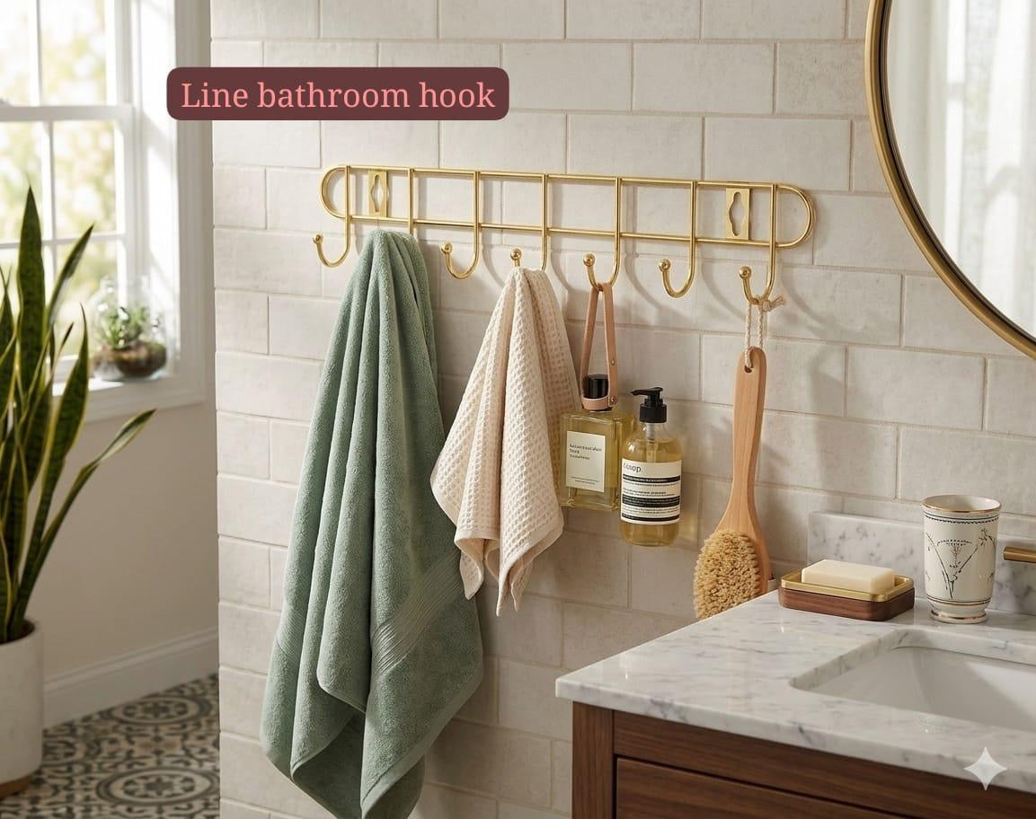 8 hook  Gold Stainless steel  rail