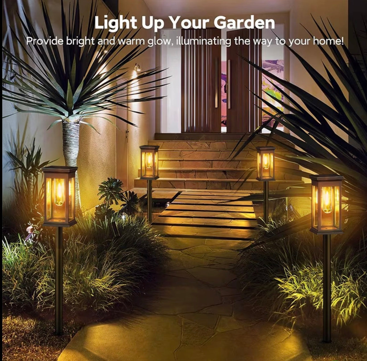 6pcs 60cm Long Solar Outdoor Pathway Garden Lights