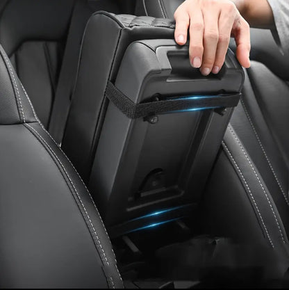 Car armrest with tissue storage