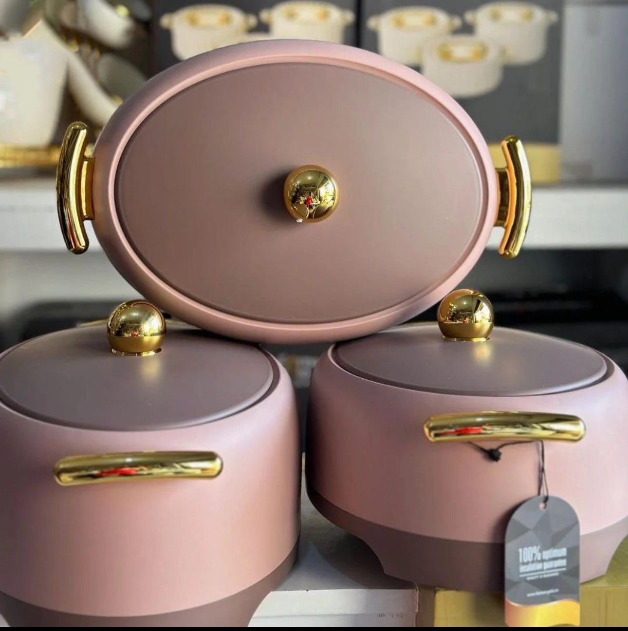 Oval insulated Forever Gold hotpots