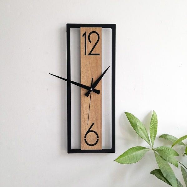 Modern minimalist wooden wall clock