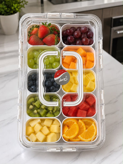 10-compartment clear fridge box