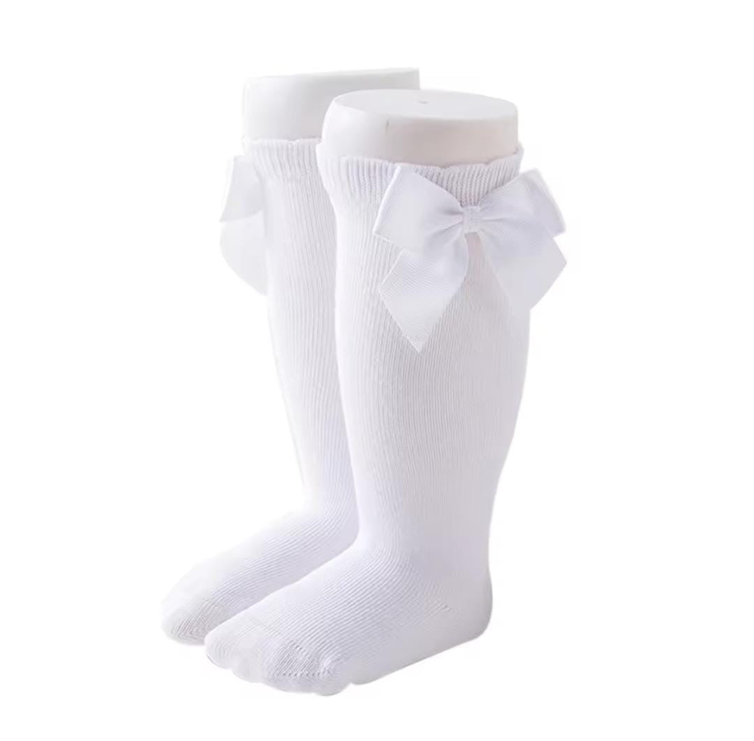New Cotton Bow Baby Girls Knee High Socks