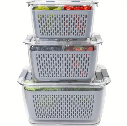 3pcs Fresh Food Storage Containers refrigerator organizer