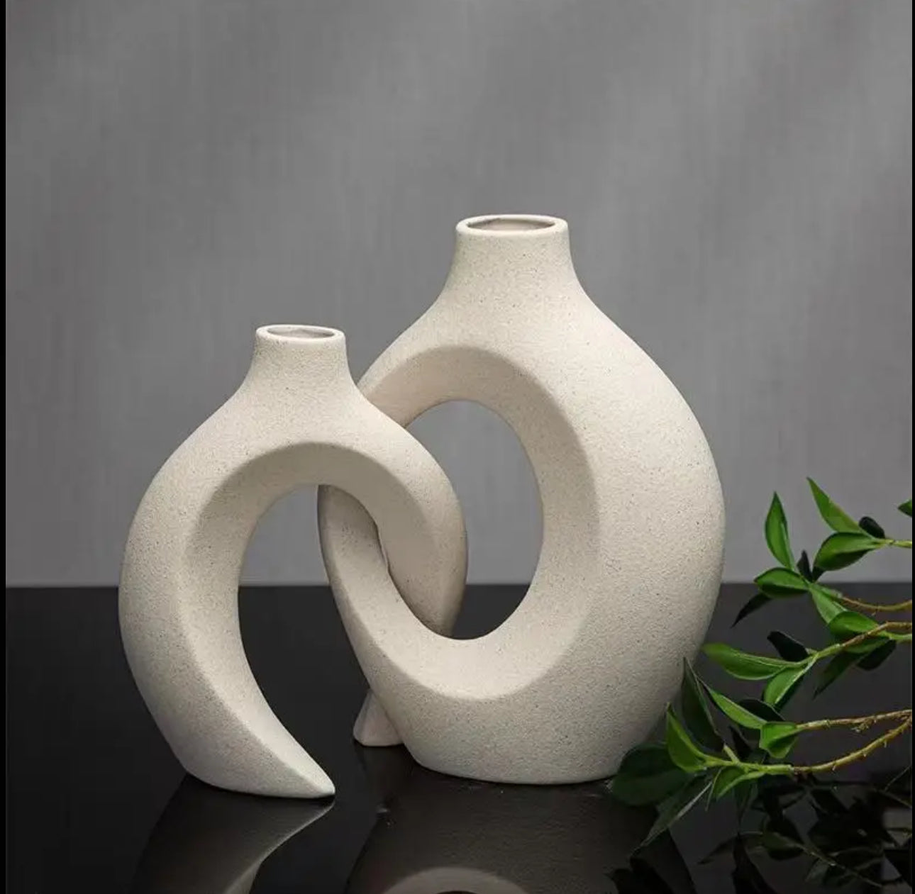 Snuggle Hollow Ceramic Vase Set Of 2 Nordic Modern Boho vase