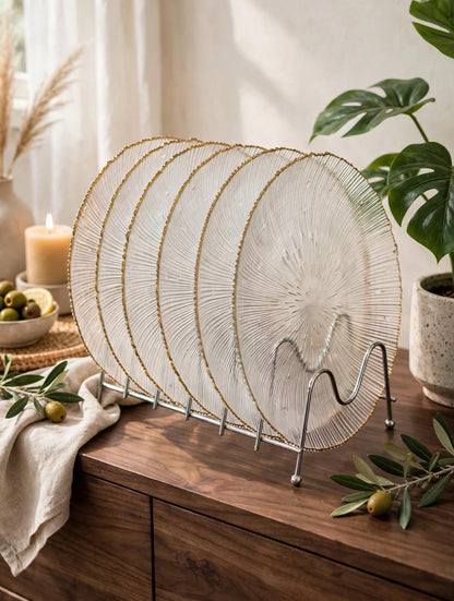 High quality Sunburst glass Plate 6pc