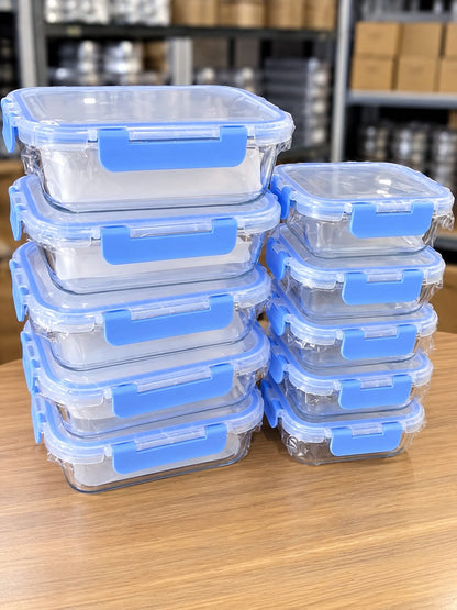 10 pcs set food grade glass storage containers