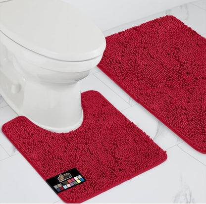 2pc Chenille microfiber  bathroom mat sets