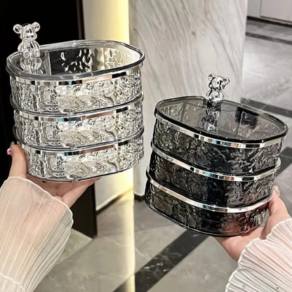 Rotating jewellery organizers.