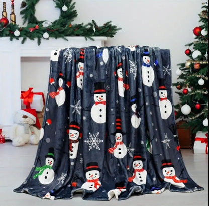 Flannel cozy Christmas throw blanket