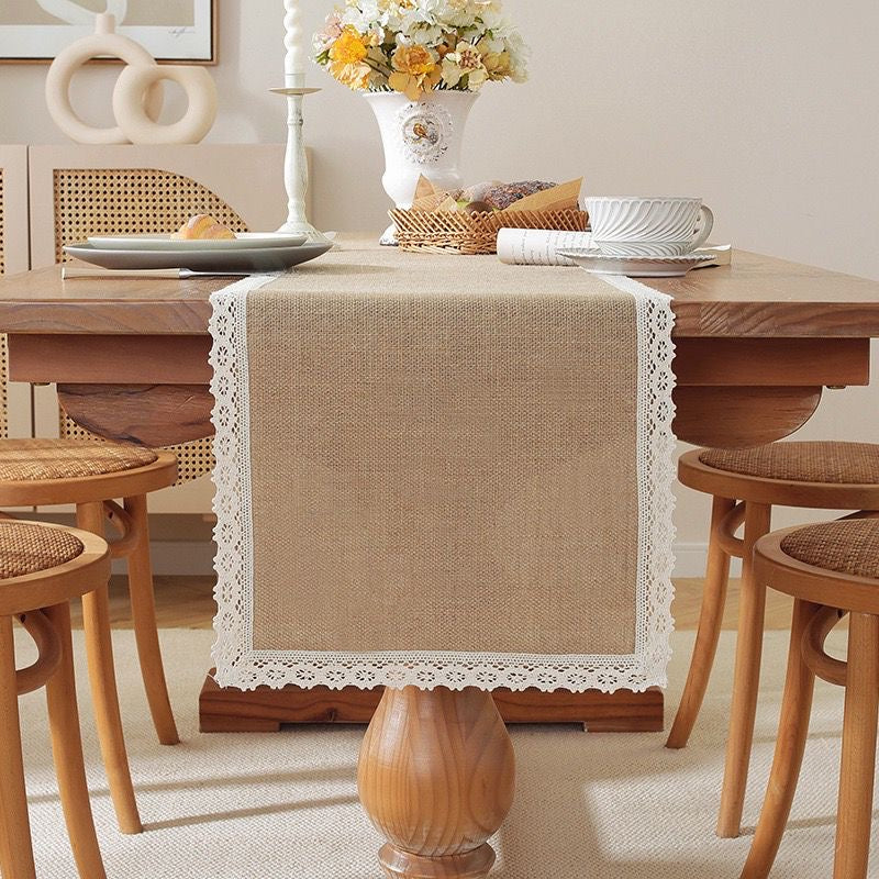 30*275 cm Natural Burlap Linen Woven Table  Runners