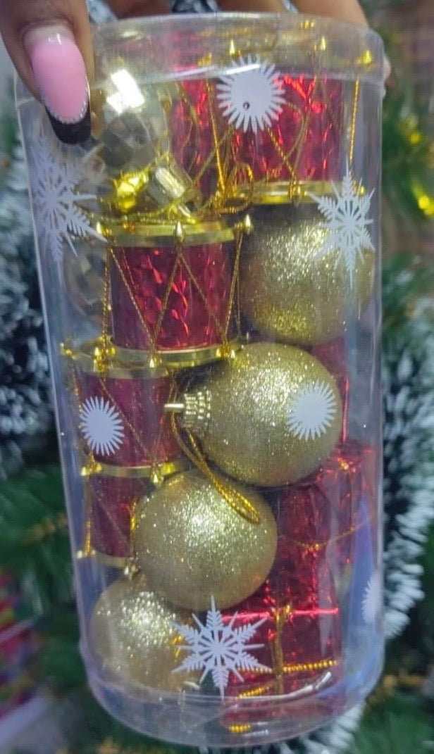 Christmas with balls,gifts,drums