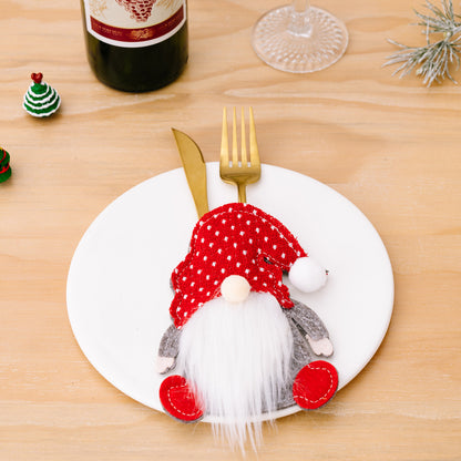 3pcs Christmas Gnome Cutlery Holders kes