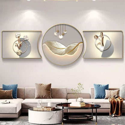 3pcs Crystal porcelain decorative painting