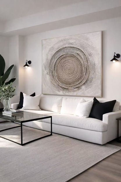 Textured Gold & White Wall Art