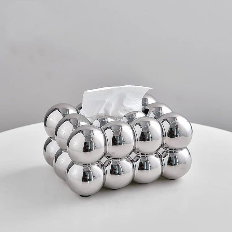 Bubble silver serviette Box Holder
