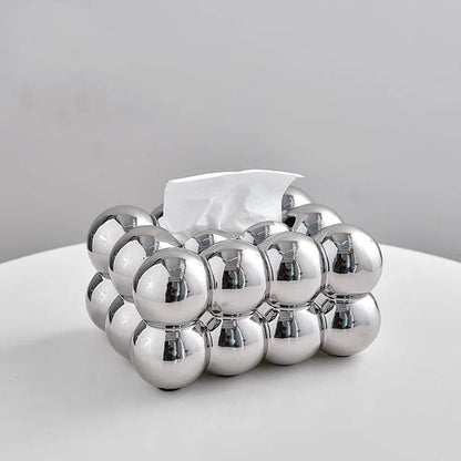 Bubble silver serviette Box Holder